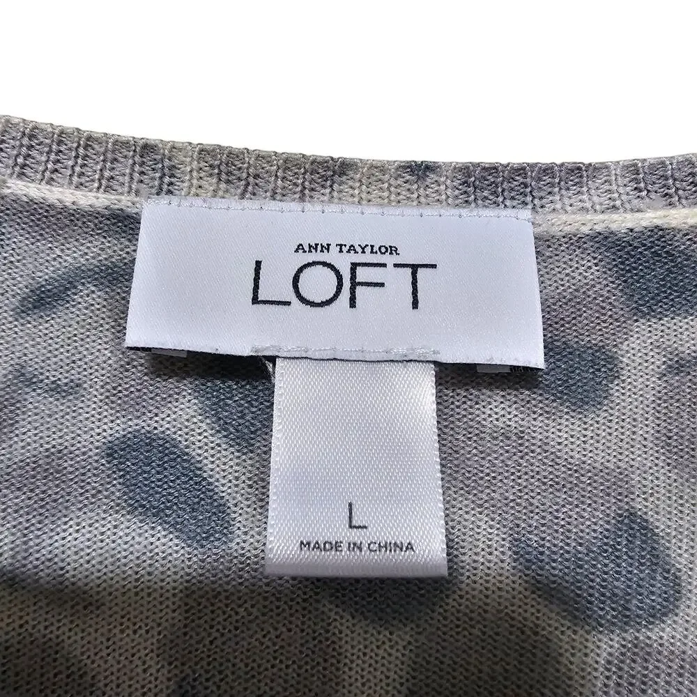 Loft 100% Merino Wool Cardigan Women's Size L Metal Buttons Soft S NWOT Timeless